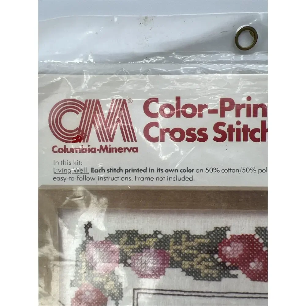 Columbia Minerva Cross Stitch Kit LIVING WELL best revenge #6782 Pink Green 1978